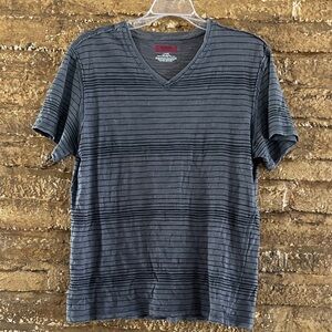 Alfani Men's Charcoal Striped V-Neck Tee